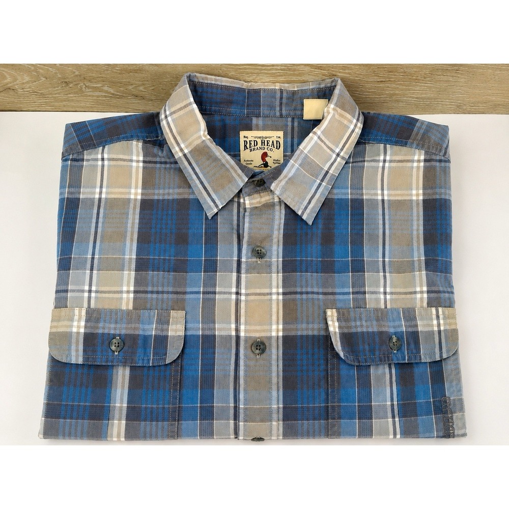 Red Head Brand Shirt Men's XLT Plaid Vented Pocket Bass Pro Fishing Outdoor SS - Picture 6 of 6